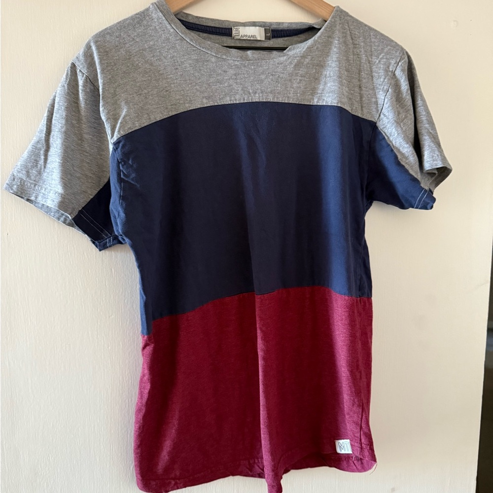 Colorblock Men's T-Shirt - Gray, Navy, and Red